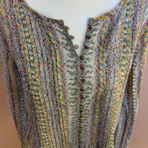 Anthropologie Maeve Gelise Floral Pleated Blouse - Picture 8 of 11